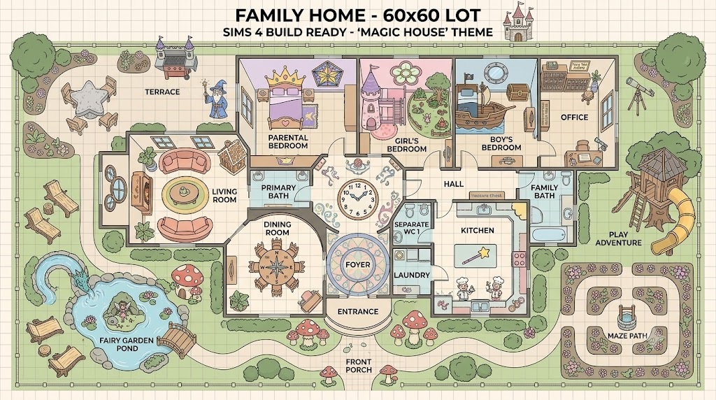 Magic Family Home | 60x60 Lot Floor Plan